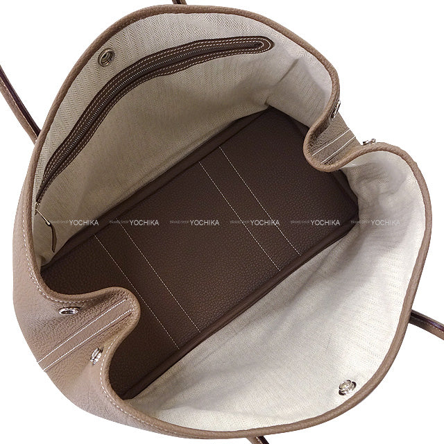 HERMES tote bag Garden Party 36 PM Etoupe Veau Negonda Silver HW Stamp B[EXCELLENT][Authentic]