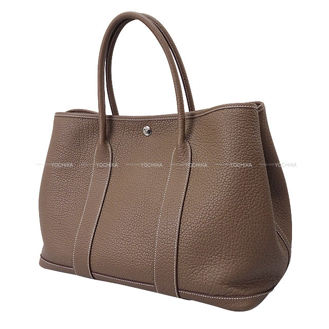 HERMES tote bag Garden Party 36 PM Etoupe Veau Negonda Silver HW Stamp B[EXCELLENT][Authentic]