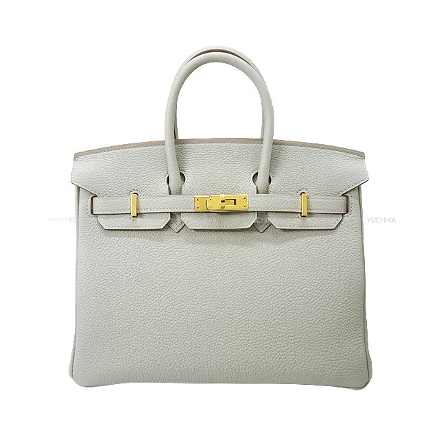 HERMES Handbag Birkin25 Gris Perle Veau Togo Gold HW Stamp B[EXCELLENT][Authentic]