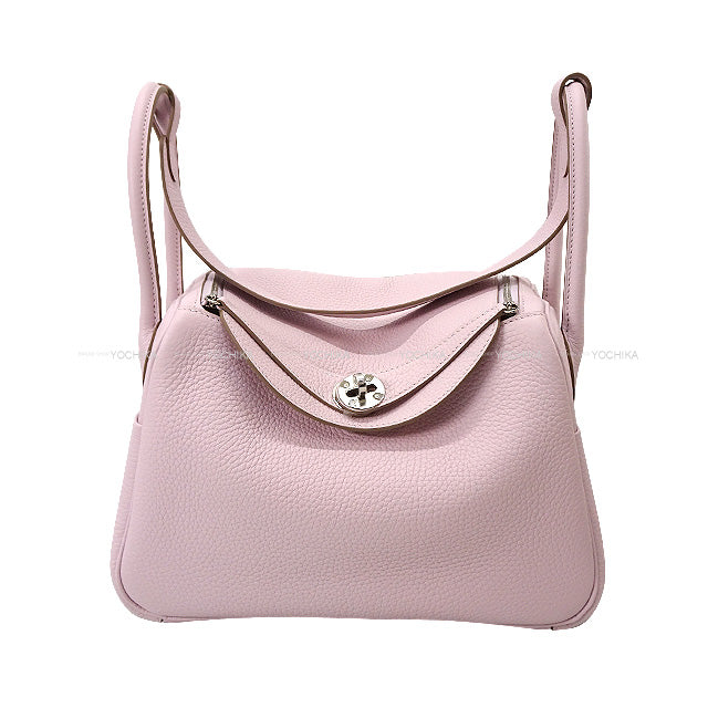 HERMES Shoulder bag Lindy 26 Verso Mauve Pale/Nata Epsom Souple Silver HW Stamp U[EXCELLENT][Authentic]