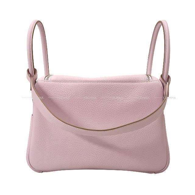 HERMES Shoulder bag Lindy 26 Verso Mauve Pale/Nata Epsom Souple Silver HW Stamp U[EXCELLENT][Authentic]