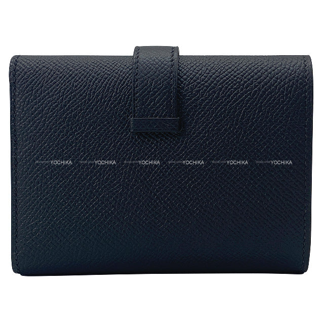 HERMES Tri-fold wallet Bearn Combine SO BLACK Monochrome Noir (Black) Veau Epsom Black HW Stamp U[EXCELLENT][Authentic]