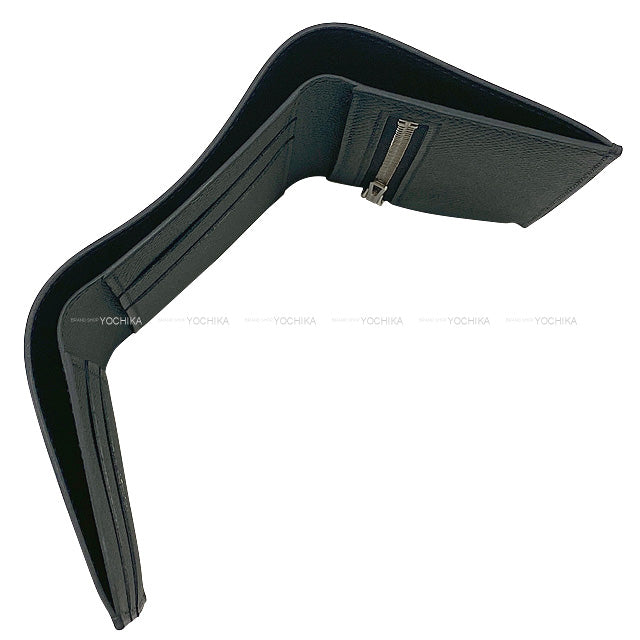 HERMES Tri-fold wallet Bearn Combine SO BLACK Monochrome Noir (Black) Veau Epsom Black HW Stamp U[EXCELLENT][Authentic]