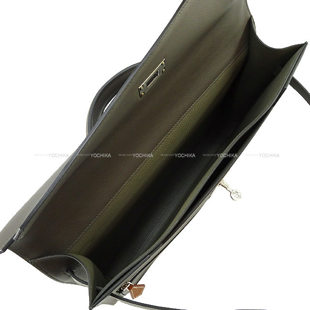 HERMES Briefcase Kelly Depeche 36 Color Matic Vert gris(C6)/Noir
