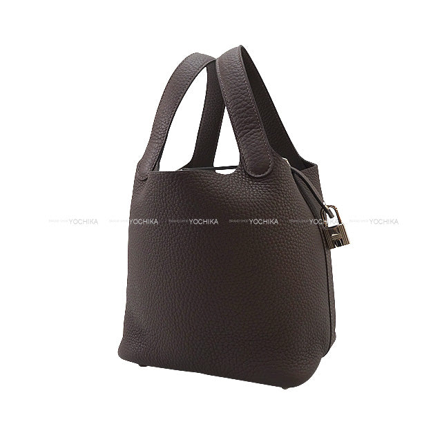 HERMES Handbag Picotin Lock 18 PM Ebene Taurillon Clemence Silver HW Stamp K[BRAND NEW][Authentic]