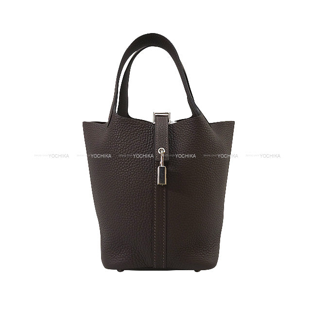 HERMES Handbag Picotin Lock 18 PM Ebene Taurillon Clemence Silver HW Stamp K[BRAND NEW][Authentic]