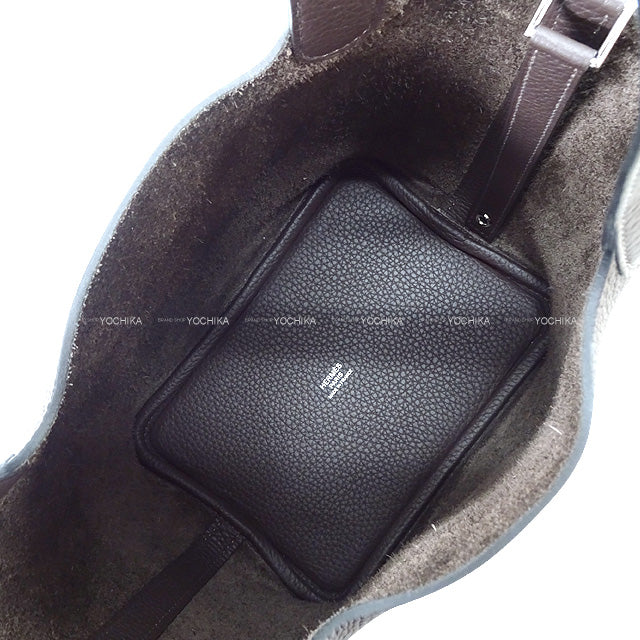 HERMES Handbag Picotin Lock 18 PM Ebene Taurillon Clemence Silver HW Stamp K[BRAND NEW][Authentic]
