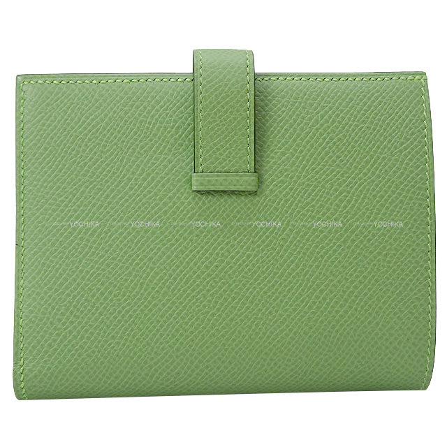 HERMES Bi-fold wallet Bearn Compact Vert criquet Veau Epsom Silver HW Stamp U[EXCELLENT][Authentic]