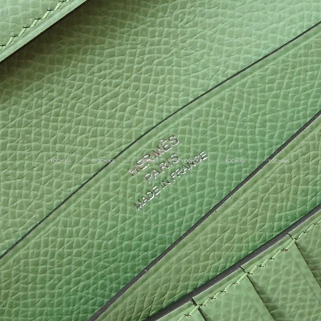 HERMES Bi-fold wallet Bearn Compact Vert criquet Veau Epsom Silver HW Stamp U[EXCELLENT][Authentic]