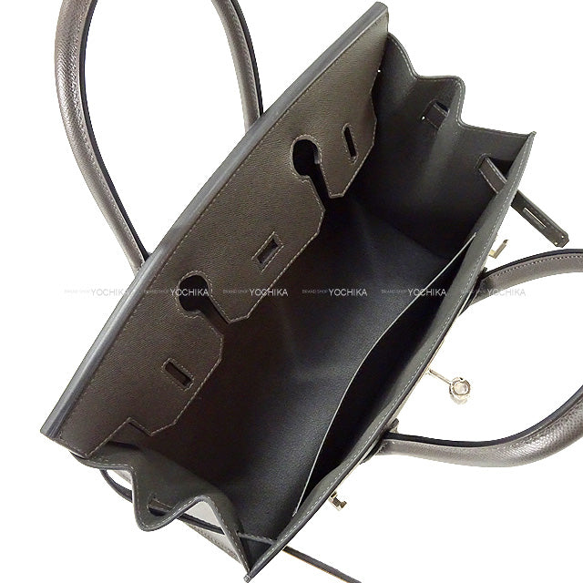 HERMES Handbag Birkin30 Sellier Graphite Natural Graine Silver HW Stamp U[BRAND NEW][Authentic]