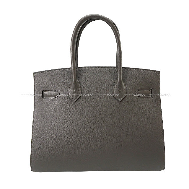 HERMES Handbag Birkin30 Sellier Graphite Natural Graine Silver HW Stamp U[BRAND NEW][Authentic]
