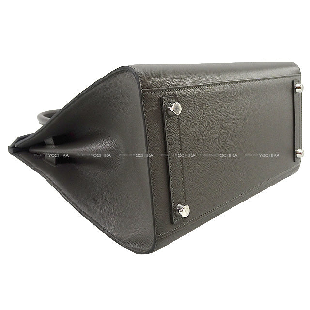 HERMES Handbag Birkin30 Sellier Graphite Natural Graine Silver HW Stamp U[BRAND NEW][Authentic]