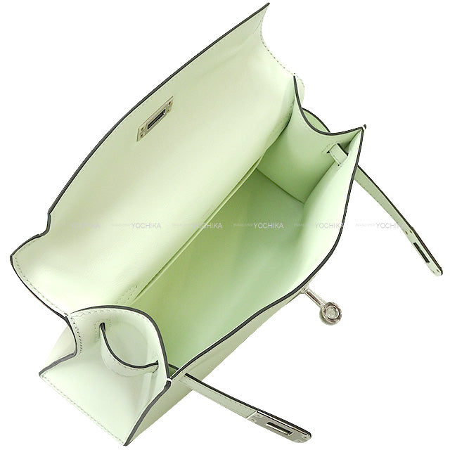 HERMES Handbag Pochette Kelly Vert Fizz Evercalf Silver HW Stamp U[BRAND NEW][Authentic]