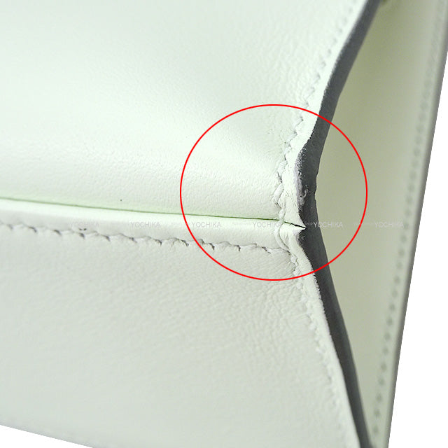 HERMES Handbag Pochette Kelly Vert Fizz Evercalf Silver HW Stamp U[BRAND NEW][Authentic]