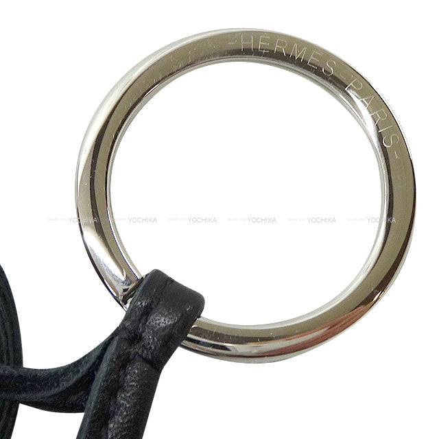 HERMES key ring Carmen Unodos Noir (Black)/Bleu Saphir Agneau Milo Silver HW[BRAND NEW][Authentic]