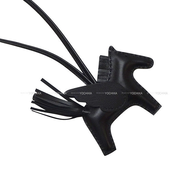HERMES bag charm Rodeo Pegasus PM SO BLACK Noir (Black) Agneau Milo/Veau Swift Stamp U[EXCELLENT][Authentic]