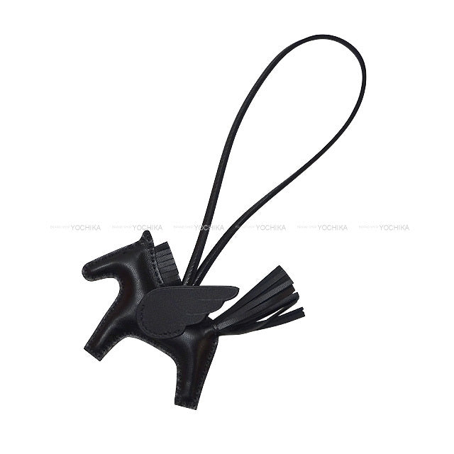 HERMES bag charm Rodeo Pegasus PM SO BLACK Noir (Black) Agneau Milo/Veau Swift Stamp K[BRAND NEW][Authentic]