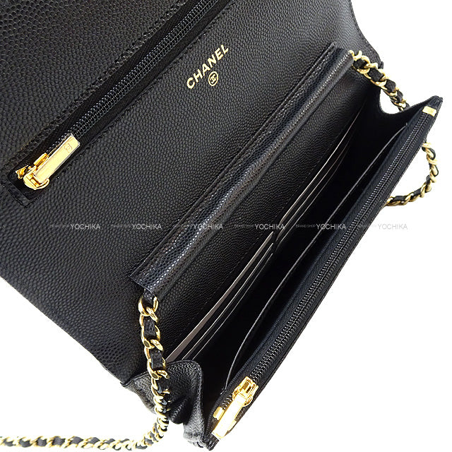 2023 Cruise CHANEL Chain wallet Coco Mark Matelasse Trump Lucky charm Noir (Black) Graind Calf(Caviarskin)/Patent Enamel Leather Gold HW AP3076[EXCELLENT][Authentic]