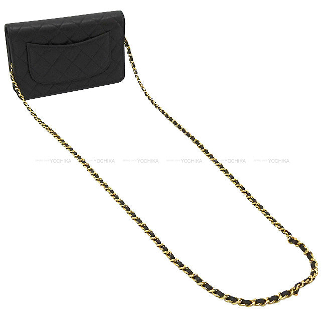 2023 Cruise CHANEL Chain wallet Coco Mark Matelasse Trump Lucky charm Noir (Black) Graind Calf(Caviarskin)/Patent Enamel Leather Gold HW AP3076[EXCELLENT][Authentic]