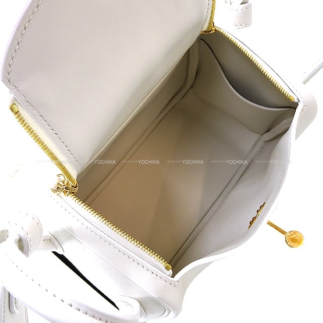 HERMES Shoulder bag Lindy mini 20 Blanc (White) Evercalf Gold HW Stamp U[BRAND NEW][Authentic]