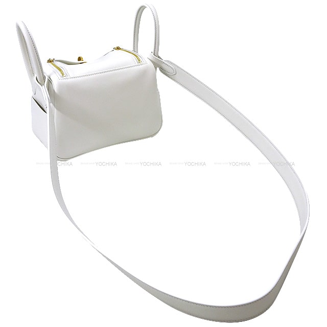 HERMES Shoulder bag Lindy mini 20 Blanc (White) Evercalf Gold HW Stamp U[BRAND NEW][Authentic]