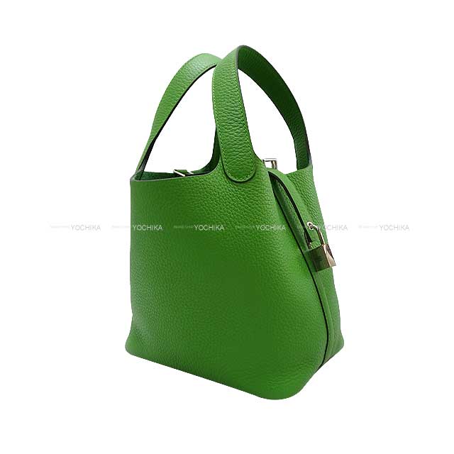 HERMES Handbag Picotin Lock 18 PM Vert Yucca Taurillon Clemence Silver HW Stamp B[BRAND NEW][Authentic]