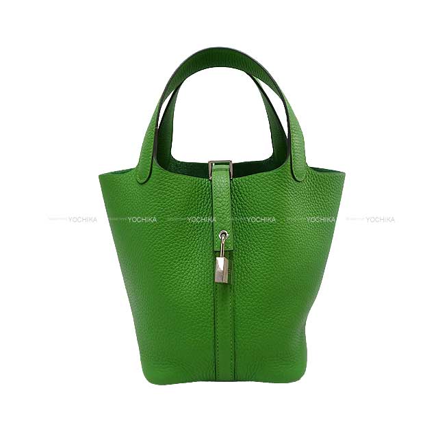 HERMES Handbag Picotin Lock 18 PM Vert Yucca Taurillon Clemence Silver HW Stamp B[BRAND NEW][Authentic]