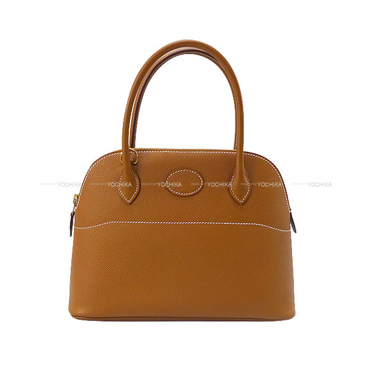 [Pre-loved] HERMES Shoulder bag Bolide27 Gold Ever Grain Gold HW Stamp Z[LIKE NEW][Authentic]