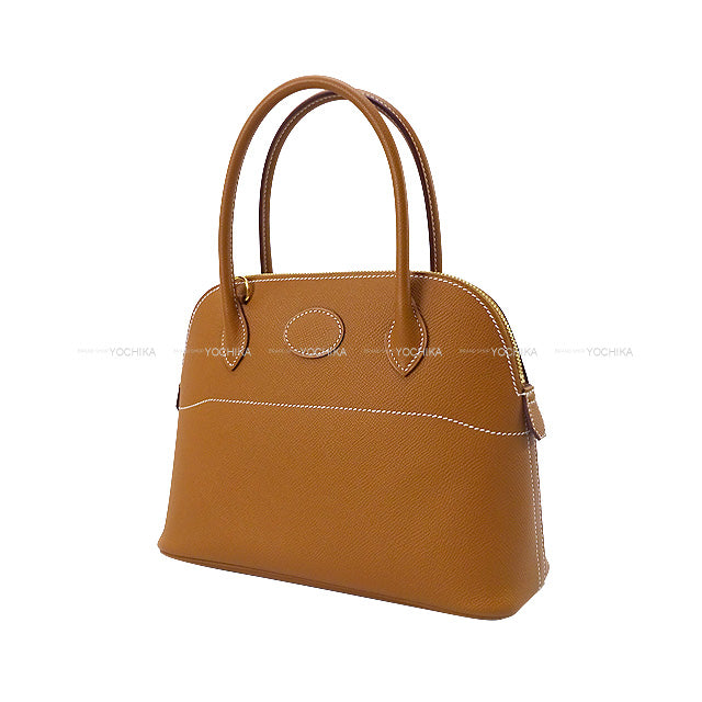 [Pre-loved] HERMES Shoulder bag Bolide27 Gold Ever Grain Gold HW Stamp Z[LIKE NEW][Authentic]