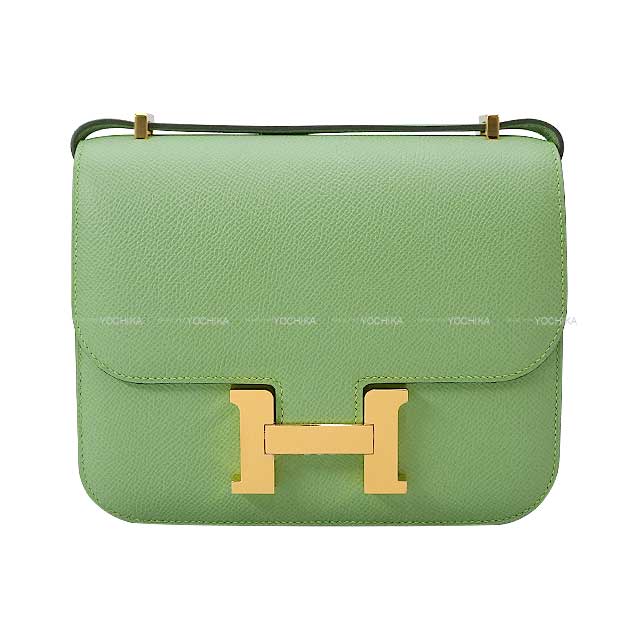 HERMES Shoulder bag Constance 3 18 Vert criquet Ever Grain Gold HW Stamp U[BRAND NEW][Authentic]
