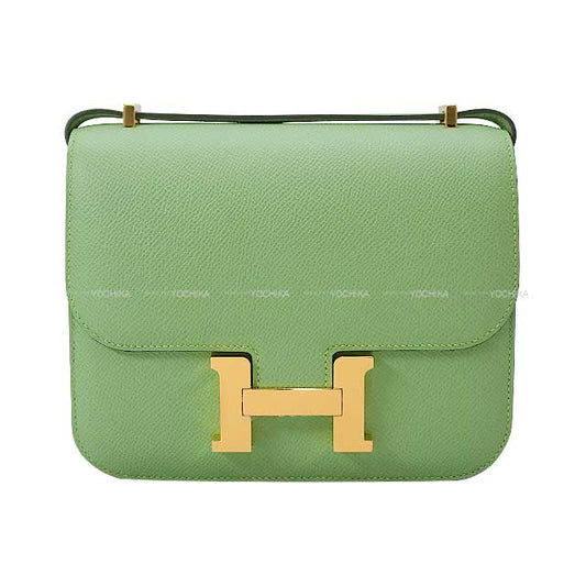 HERMES Shoulder bag Constance 3 18 Vert criquet Ever Grain Gold HW Stamp U[BRAND NEW][Authentic]