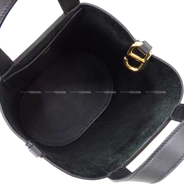 HERMES Handbag In the Loop 18 Noir (Black) Taurillon Clemence/Veau Swift Gold HW Stamp B[EXCELLENT][Authentic]