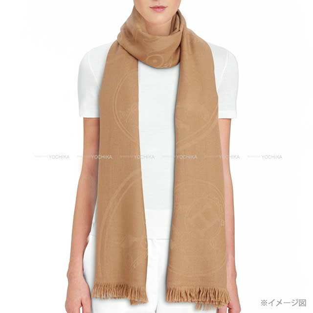 HERMES Stall Stall New Libris Kraft Cashmere/Silk[EXCELLENT][Authentic]