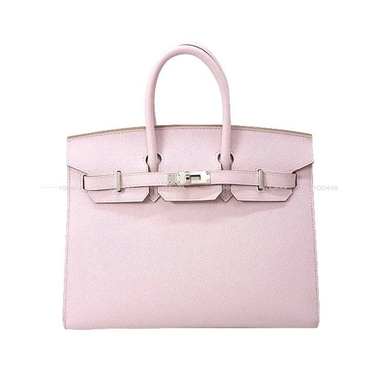 HERMES Handbag Birkin25 Sellier Mauve Pale Ever Grain Silver HW Stamp W[BRAND NEW][Authentic]