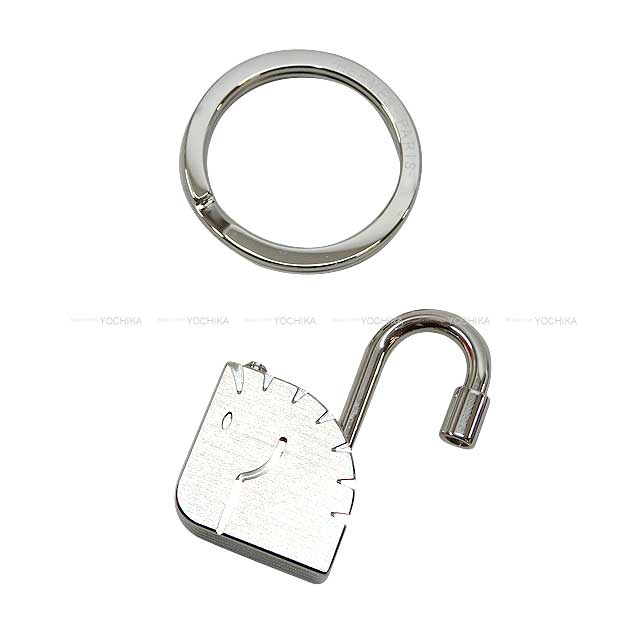 HERMES keyring(key holder) metal key chain Candena Horse Cheval Charm Silver Silver HW[EXCELLENT][Authentic]