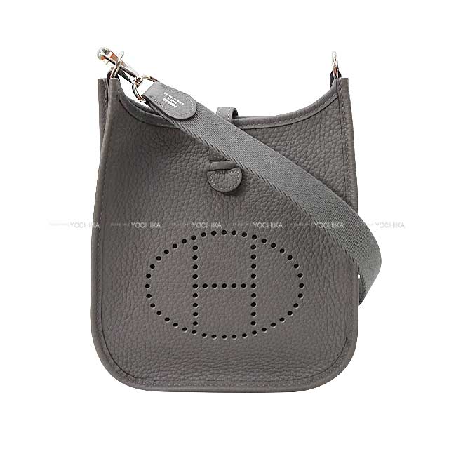 HERMES Shoulder bag Evelyne 16 TPM Gris Meyer Taurillon Clemence Silver HW Stamp W[EXCELLENT][Authentic]