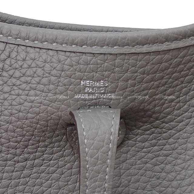 HERMES Shoulder bag Evelyne 16 TPM Gris Meyer Taurillon Clemence Silver HW Stamp W[EXCELLENT][Authentic]