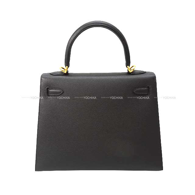 HERMES Shoulder bag Kelly25 Sellier Personal order Graphite Ever Grain Gold HW Stamp U[BRAND NEW][Authentic]