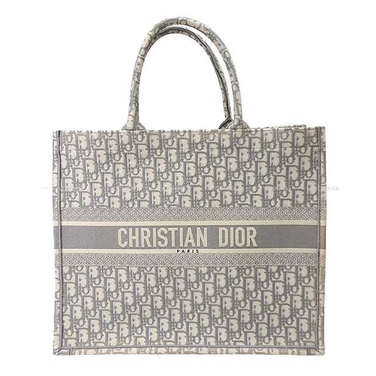 [Pre-loved] Christian Dior Handbag Book Tote Large Grey Dior oblique jacquard M1286ZRIW[LIKE NEW][Authentic]