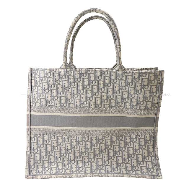 [Pre-loved] Christian Dior Handbag Book Tote Large Grey Dior oblique jacquard M1286ZRIW[LIKE NEW][Authentic]