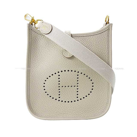 HERMES Shoulder bag Evelyne 16 TPM Beton Taurillon Clemence Gold HW Stamp U[EXCELLENT][Authentic]