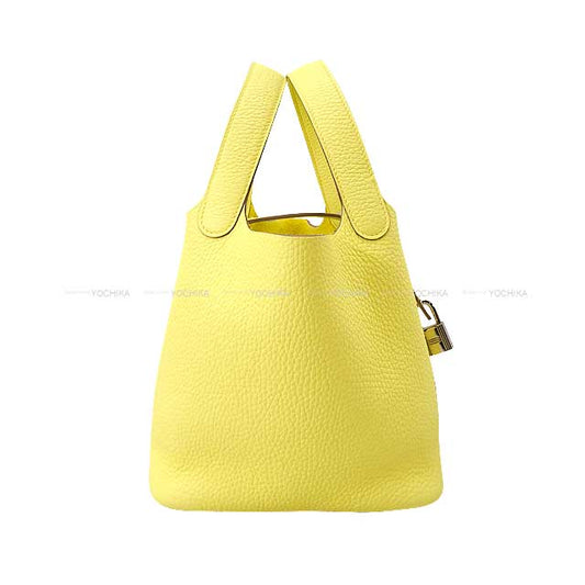 HERMES Handbag Picotin Lock 18 PM Limoncello Epsom Souple Silver HW Stamp W[BRAND NEW][Authentic]