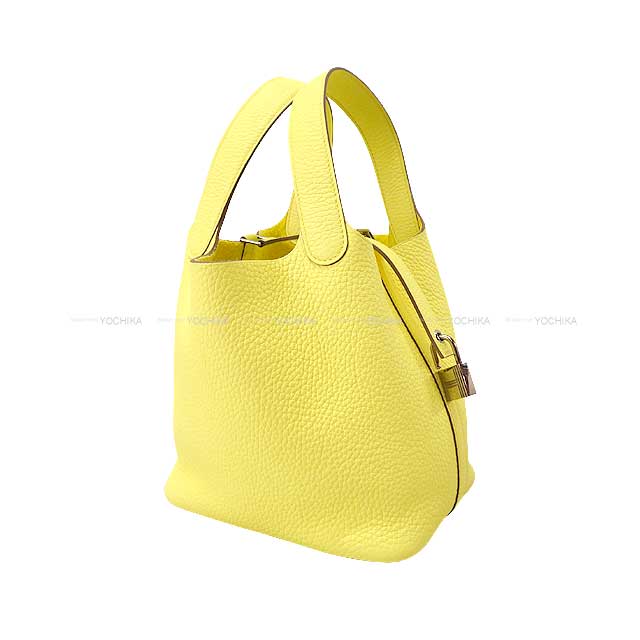 HERMES Handbag Picotin Lock 18 PM Limoncello Taurillon Clemence Silver HW Stamp W[BRAND NEW][Authentic]