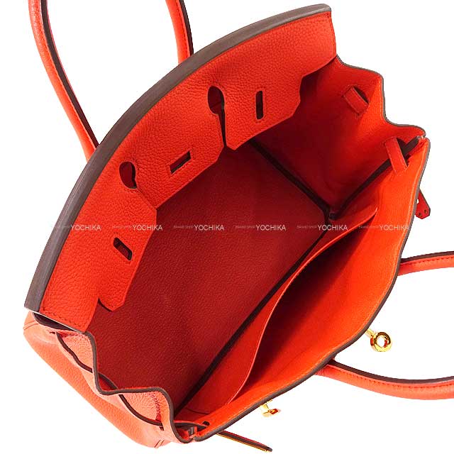 [Pre-loved] HERMES Handbag Birkin25 Orange Poppy Veau Jonathan Gold HW Stamp Y[LIKE NEW][Authentic]