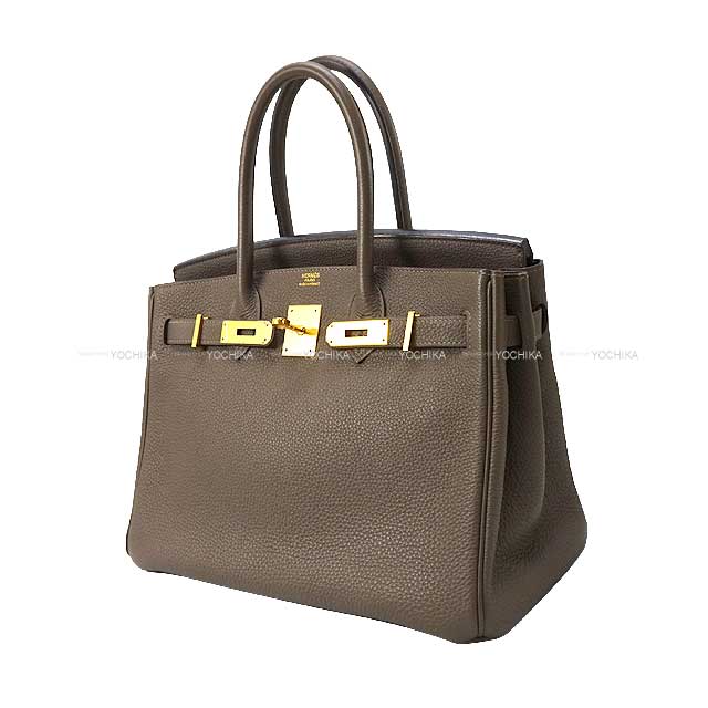 [Pre-loved] HERMES Handbag Birkin30 Taupe Veau Togo Gold HW Stamp Q[USED A][Authentic]