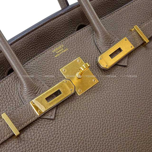 [Pre-loved] HERMES Handbag Birkin30 Taupe Veau Togo Gold HW Stamp Q[USED A][Authentic]