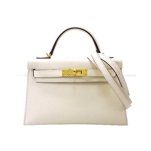 HERMES Shoulder bag Kelly mini 2 Kelly20 Nata Ever Grain Gold HW Stamp B[BRAND NEW][Authentic]