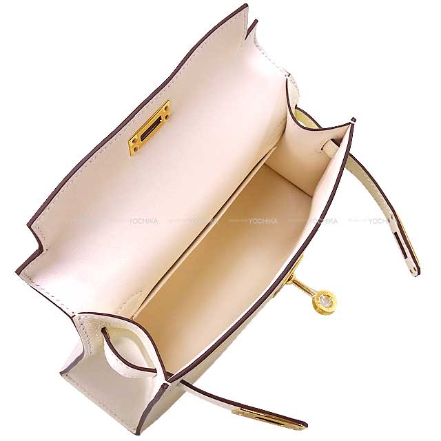 HERMES Shoulder bag Kelly mini 2 Kelly20 Nata Ever Grain Gold HW Stamp B[BRAND NEW][Authentic]