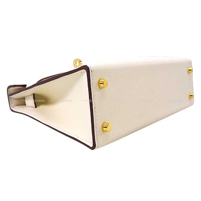 HERMES Shoulder bag Kelly mini 2 Kelly20 Nata Ever Grain Gold HW Stamp B[BRAND NEW][Authentic]