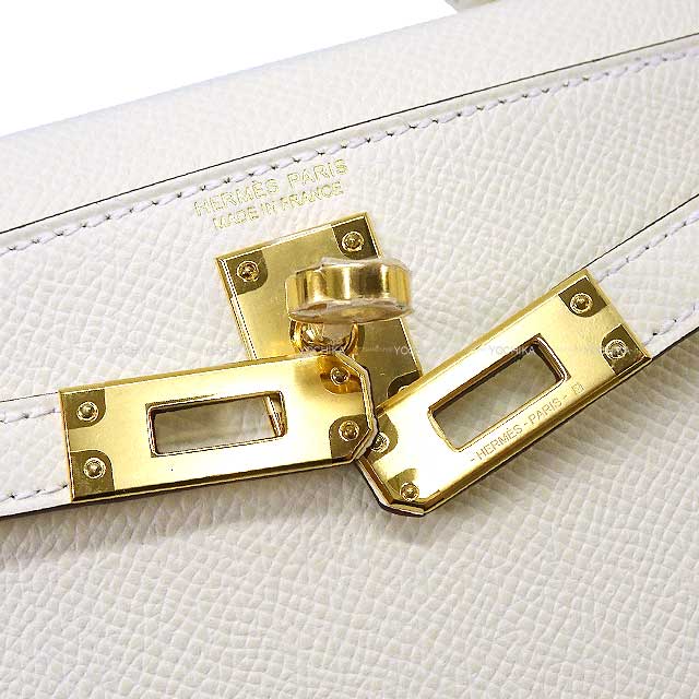 HERMES Shoulder bag Kelly mini 2 Kelly20 Nata Ever Grain Gold HW Stamp B[BRAND NEW][Authentic]